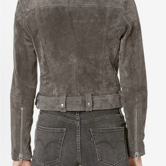 Blank Nyc Women's Leather Moto Jacket Light Gray - Picture 7 of 7